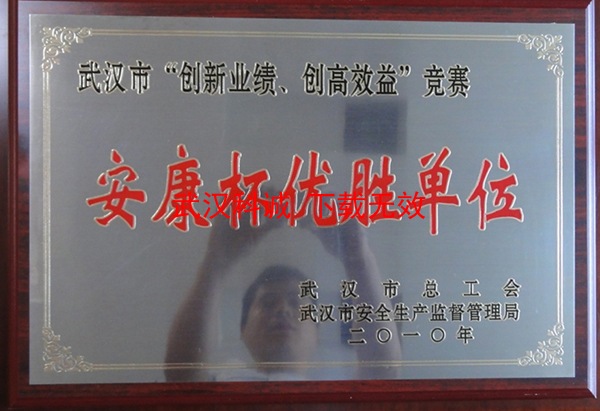 2010年武漢市“創(chuàng)新業(yè)績(jī)、創(chuàng)高效益”競(jìng)賽安康杯優(yōu)勝單位